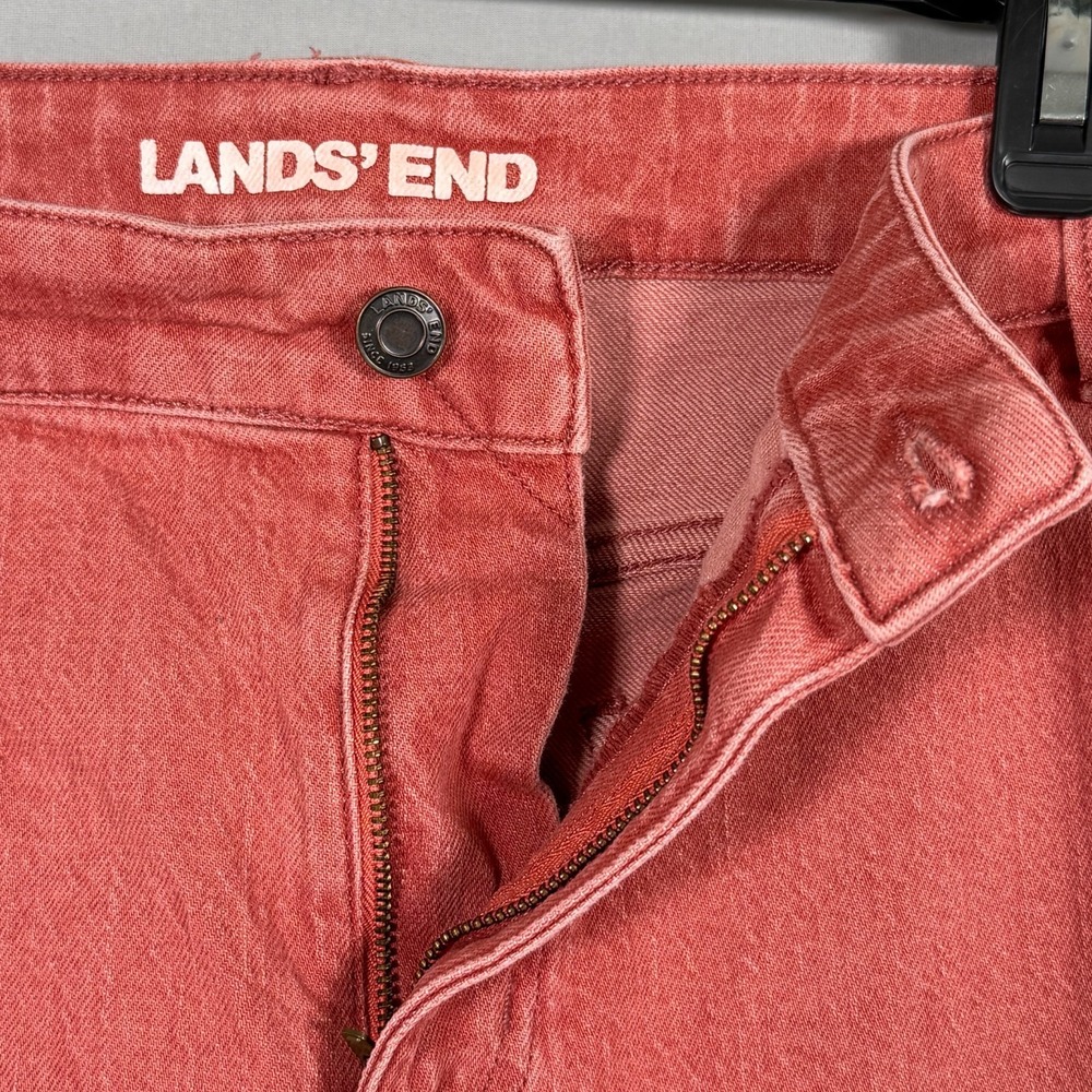 Lands'End  Women 26W Pink Denim Jean Stretch (48x29") Stretch Straight‎ Rise 13" - Picture 4 of 10
